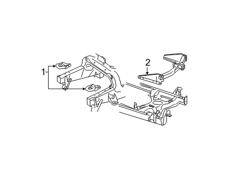 1998 Ford F-150 Tow Hook & Hitch Trailer Hitch Diagram for 2L3Z-19D520-AA
