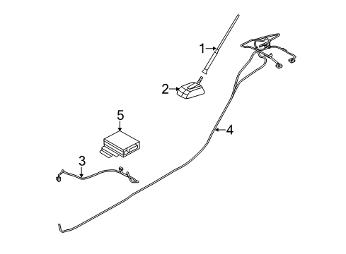 2013 Ford Fiesta Antenna & Radio Antenna Cable Diagram for BE8Z-18812-C