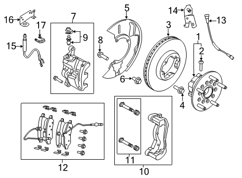 2016 Ford Transit-250 Front Brakes Heat Shield Screw Diagram for -W500010-S442