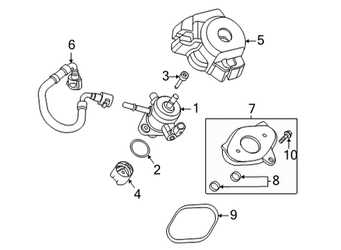 2021 Ford F-150 Fuel Supply Mount Plate Seal Diagram for BL3Z-9374-A