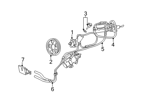 2003 Ford Excursion P/S Pump & Hoses, Steering Gear & Linkage Hose & Tube Assembly Diagram for YC3Z-3A713-AE