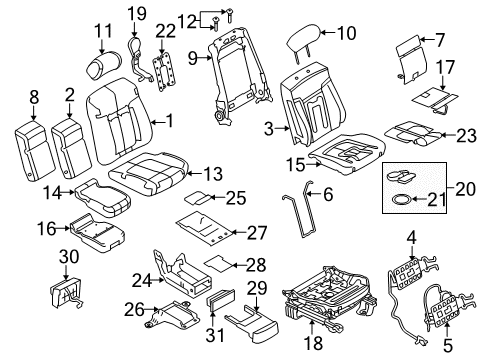 2009 Ford F-150 Heated Seats Headrest Guide Diagram for 9L3Z-96610A16-AA