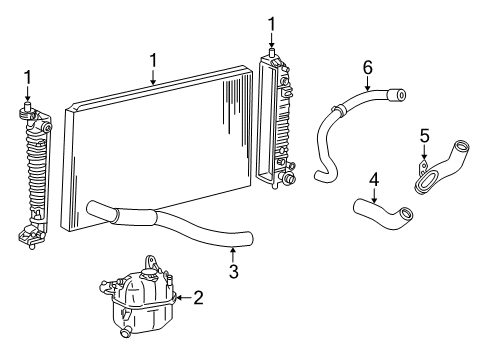 2006 Ford Freestar Radiator & Components Radiator Assembly Seal Diagram for E5LY-8C242-A