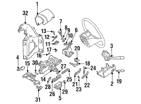 1992 Ford F-250 Steering Column & Wheel, Steering Gear & Linkage Gear Assembly Diagram for F8TZ-3504-ACRM