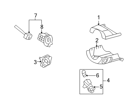 2009 Ford Fusion Shroud, Switches & Levers Column Flange Diagram for 8E5Z-3511-B