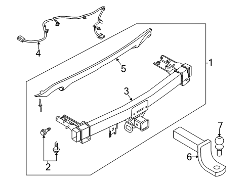 2022 Ford Escape Trailer Hitch Components Trailer Hitch Diagram for LJ6Z-19D520-AA