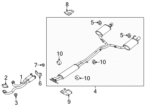 2014 Lincoln MKZ Exhaust Components Front Hanger Diagram for DP5Z-5A204-A
