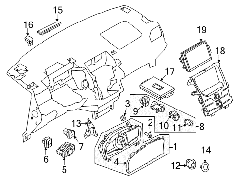 2011 Lincoln MKX Lift Gate Cluster Assembly Diagram for BA1Z-10849-AA