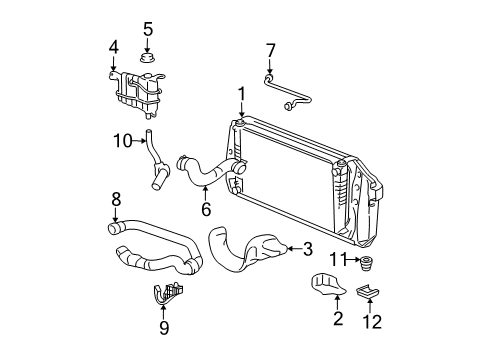 2003 Ford Expedition Radiator & Components Bracket Diagram for 2L1Z-8053-AA