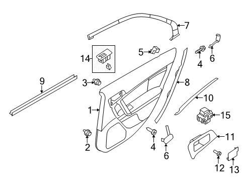 2012 Lincoln MKZ Rear Door Black Out Tape Diagram for 6H6Z-5420000-D