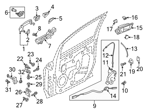 2021 Ford EcoSport Front Door Check Arm Bolt Diagram for -W715222-S307