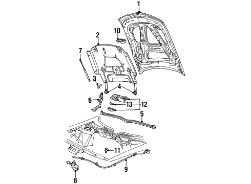 1998 Lincoln Continental Bulbs Latch Diagram for F8OZ-16700-AA