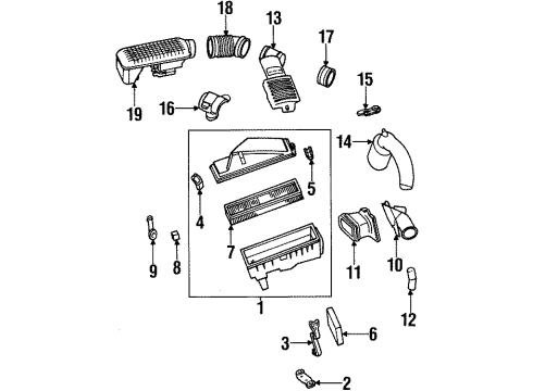 1995 Mercury Mystique Filters Air Cleaner Assembly Diagram for F6RZ9600AC