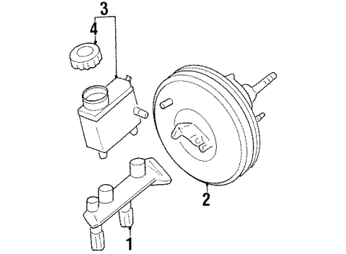 1999 Mercury Tracer Hydraulic System Master Cylinder Diagram for F7CZ-2140-CD