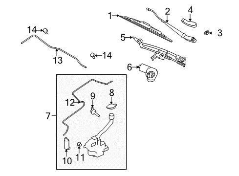 2008 Ford Taurus Wiper & Washer Components Wiper Arm Diagram for 8G1Z-17527-A