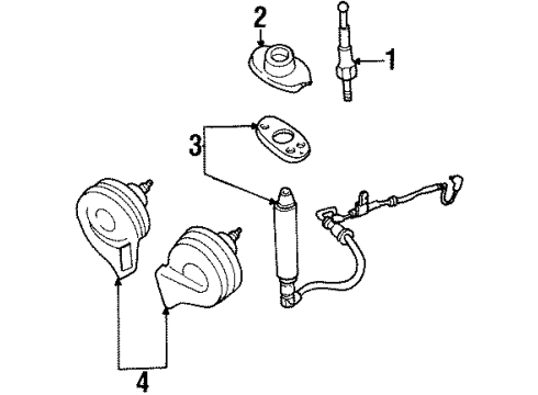 1997 Ford Ranger Antenna & Radio, Horn Cable Diagram for F67Z-18A984-AA