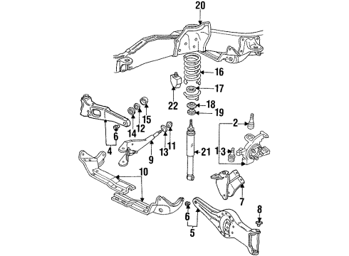 1997 Ford Ranger Front Suspension Components, Stabilizer Bar Heat Shield Diagram for E4TZ-3B463-A