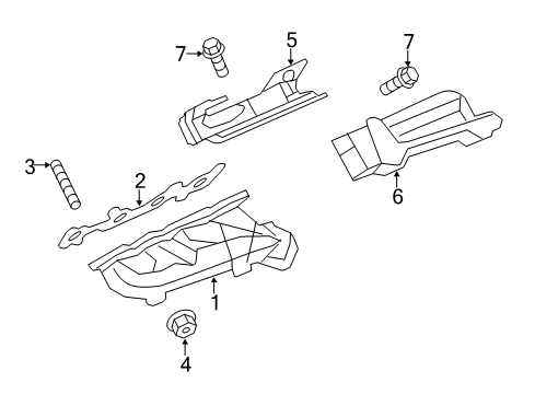 2013 Ford F-150 Exhaust Components, Exhaust Manifold Heat Shield Diagram for BL3Z-9A462-A