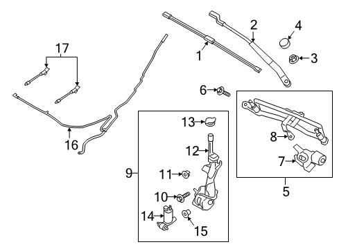 2018 Ford EcoSport Wiper & Washer Components Rear Motor Diagram for GN1Z-17508-A