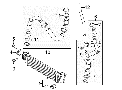 2016 Ford Edge Intercooler Outlet Tube Diagram for F2GZ-6F073-F