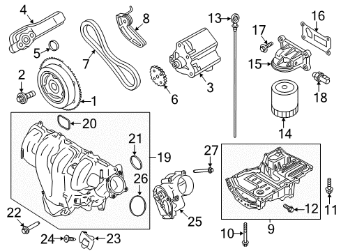 2014 Ford C-Max Filters Lower Bracket Bolt Diagram for -W704693-S442