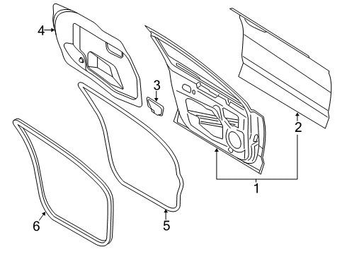 2016 Ford Fusion Front Door Water Shield Diagram for DS7Z-54237A04-A