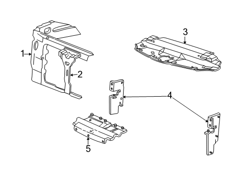 1997 Ford Expedition Radiator Support Upper Deflector Diagram for F75Z-19E525-AB