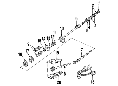 1997 Ford Crown Victoria Shaft & Internal Components Upper Shaft Diagram for F7AZ3524AA