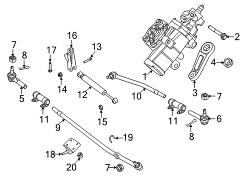 2016 Ford E-350 Super Duty Steering Column & Wheel, Steering Gear & Linkage Outer Tie Rod Diagram for 8C2Z-3A131-C