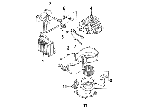 1995 Ford Probe Air Conditioner Motor Diagram for F42Z-18A318-AA