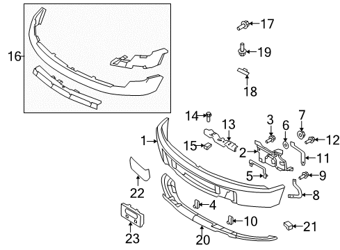 2013 Ford F-150 Front Bumper End Cover Diagram for BL3Z-17E811-AA