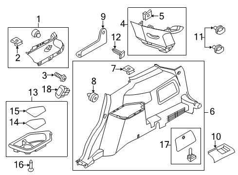 2015 Ford Explorer Power Seats Cup Holder Mat Diagram for BB5Z-7813586-A