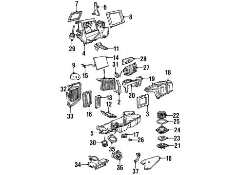 1999 Lincoln Navigator A/C Evaporator & Heater Components Wire Connector Diagram for YL3Z-18B574-AA