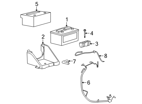 2006 Ford F-150 Battery Battery Tray Diagram for F65Z-10732-AE