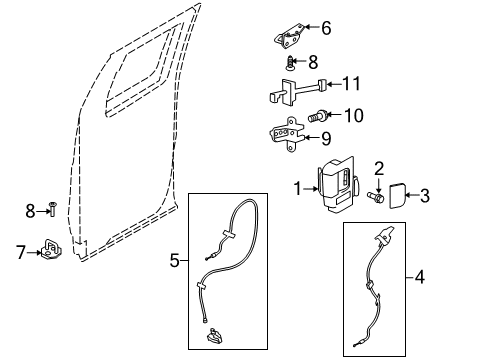 2009 Ford F-150 Rear Door - Lock & Hardware Handle Diagram for 9L3Z-1822601-AB