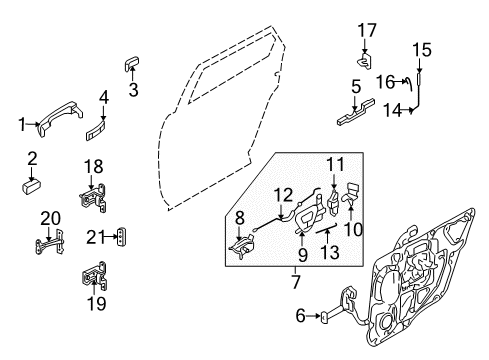 2007 Ford Five Hundred Rear Door - Lock & Hardware Latch Assembly Diagram for 8F9Z-74264B53-A