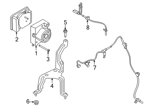 2021 Ford Mustang ABS Components Mount Bracket Diagram for FR3Z-2C304-B