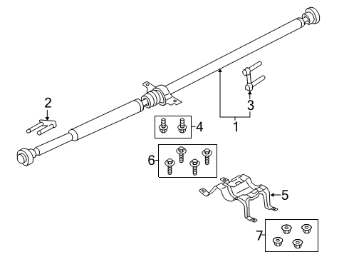 2016 Ford Edge Drive Shaft - Rear Drive Shaft Assembly Diagram for F2GZ-4R602-D