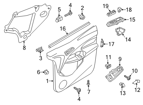 2018 Ford Transit Connect Interior Trim - Front Door Window Switch Diagram for F1EZ-14529-K