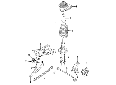 1996 Mercury Mystique Rear Suspension Components, Lower Control Arm, Stabilizer Bar Coil Spring Diagram for F5RZ-5560-B