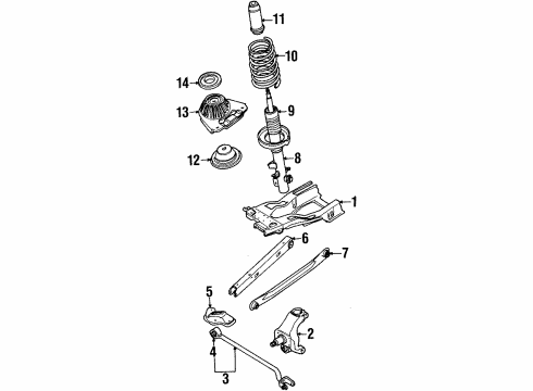 2002 Mercury Cougar Rear Suspension Components, Lower Control Arm, Stabilizer Bar Spring Diagram for 1S8Z-5560-BA