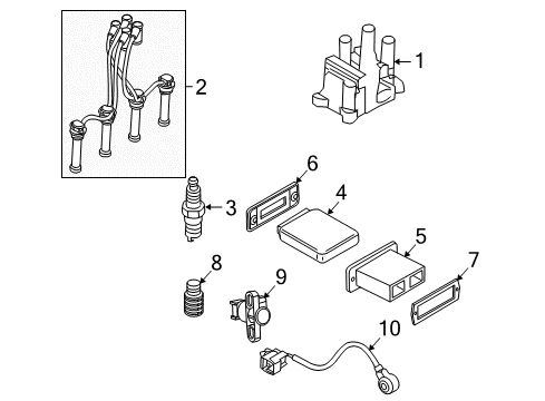 2001 Ford Ranger Ignition System Cable Set Diagram for F3PZ-12259-B