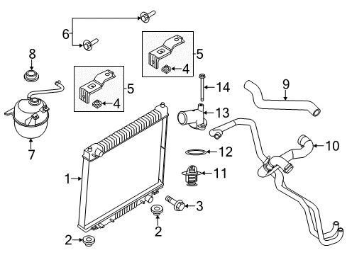 2009 Ford E-350 Super Duty Radiator & Components Radiator Assembly Diagram for 9C2Z-8005-D