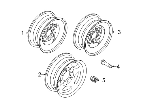 2008 Ford E-150 Wheels Wheel, Alloy Diagram for AC2Z-1007-A