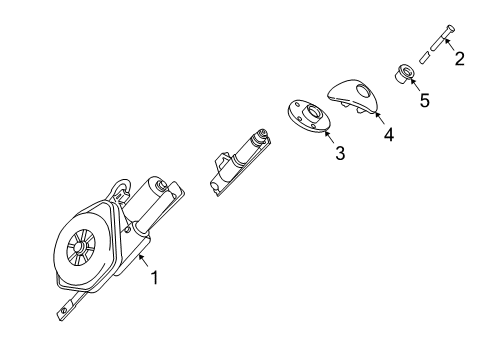 2001 Ford Explorer Antenna & Radio Base Nut Diagram for F5TZ-18865-A