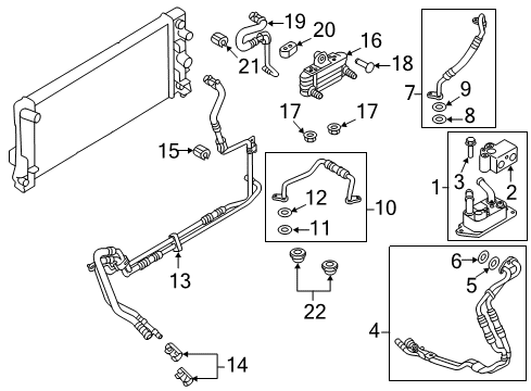 2014 Ford Edge Trans Oil Cooler Auxiliary Cooler Diagram for CT4Z-7A095-B