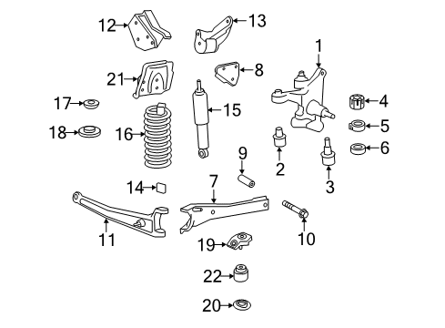 2017 Ford F-350 Super Duty Front Suspension Components, Stabilizer Bar Upper Ball Joints Diagram for HC3Z-3049-A