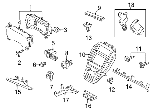 2018 Lincoln MKC Switches Cluster Assembly Diagram for GJ7Z-10849-AJ