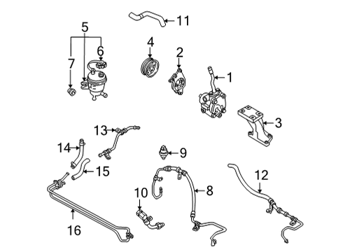 2006 Ford Escape P/S Pump & Hoses, Steering Gear & Linkage Power Steering Cooler Tube Diagram for 6L8Z-3D746-C