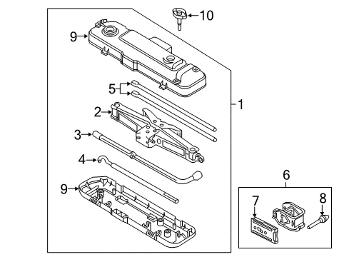 2012 Ford F-150 Jack & Components Jack Retainer Diagram for 9L3Z-17B050-A